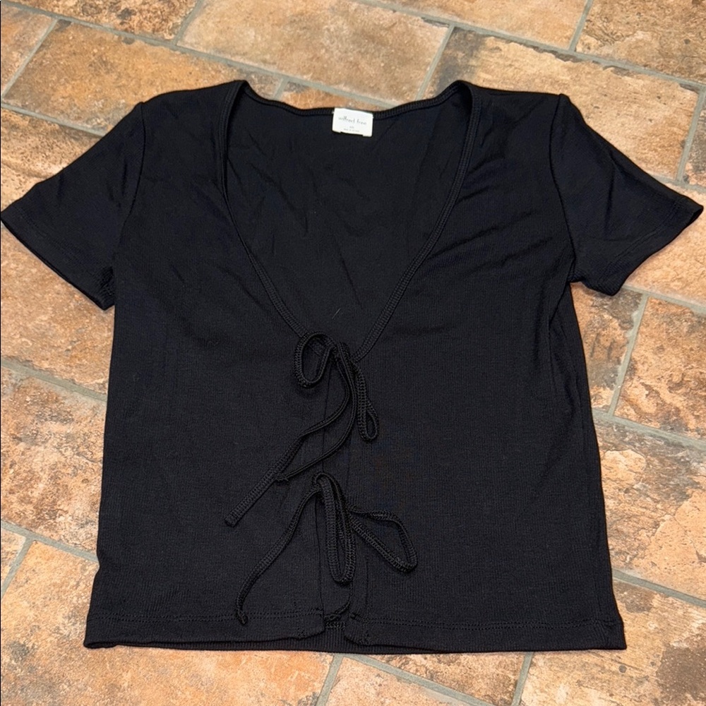 Wilfred Black Tie-Front Short Sleeve Tee